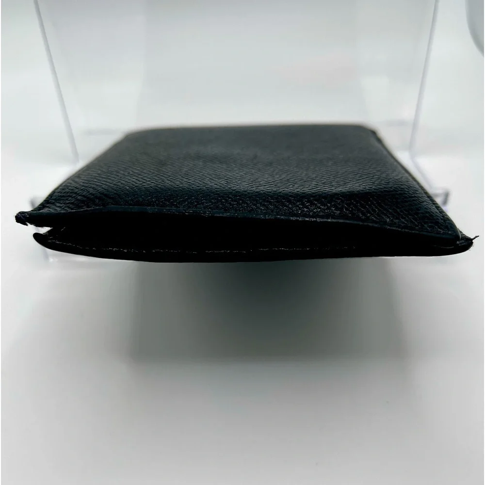 Bvlgari - authentic - black leather Men’s / unisex bi-fold wallet - GUC